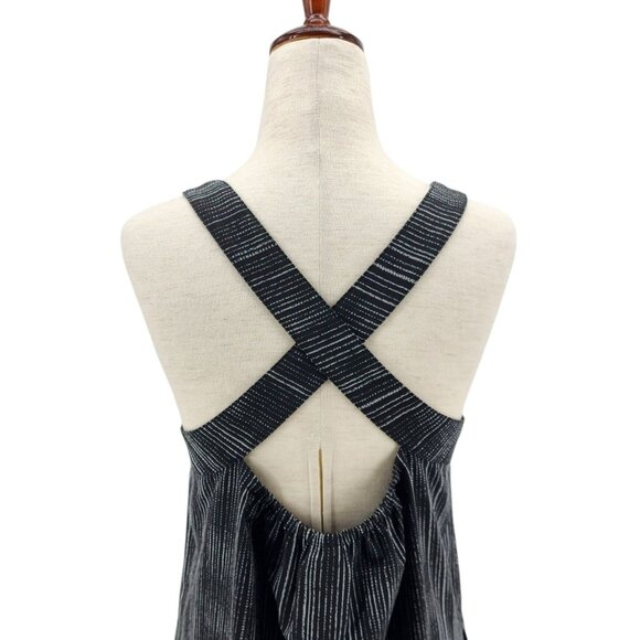 Athleta Womens S/T Tall Dress Arrival Amara Stripe Black Maxi Boho Sleeveless - Picture 7 of 10